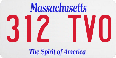 MA license plate 312TV0