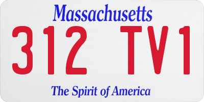 MA license plate 312TV1