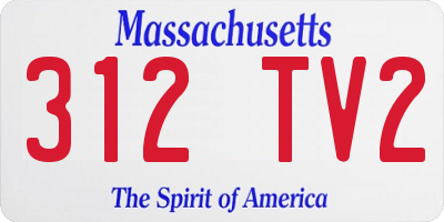 MA license plate 312TV2