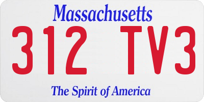 MA license plate 312TV3