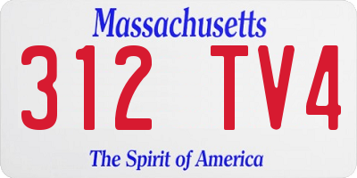 MA license plate 312TV4