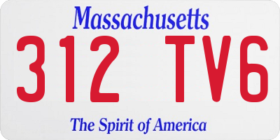 MA license plate 312TV6