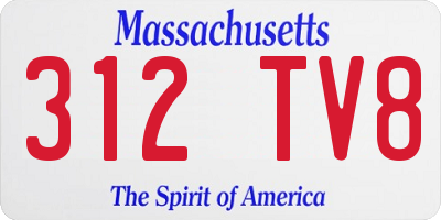 MA license plate 312TV8