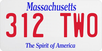 MA license plate 312TW0