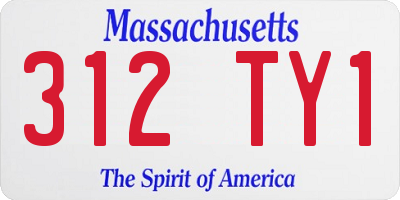 MA license plate 312TY1