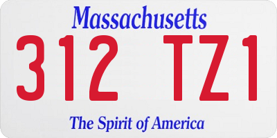 MA license plate 312TZ1