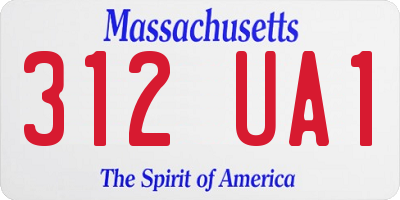 MA license plate 312UA1