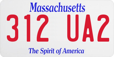 MA license plate 312UA2