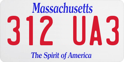 MA license plate 312UA3