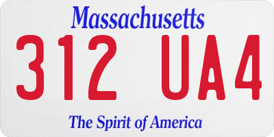 MA license plate 312UA4