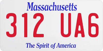 MA license plate 312UA6