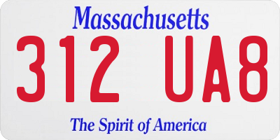 MA license plate 312UA8