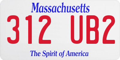 MA license plate 312UB2