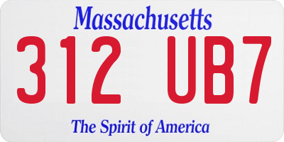 MA license plate 312UB7
