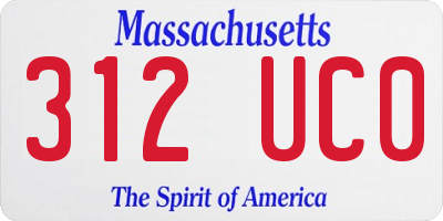 MA license plate 312UC0
