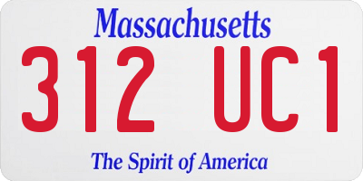 MA license plate 312UC1