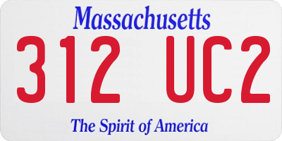 MA license plate 312UC2