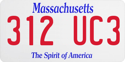 MA license plate 312UC3