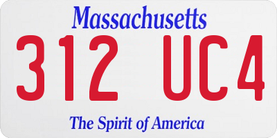 MA license plate 312UC4