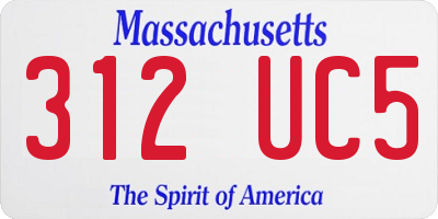 MA license plate 312UC5