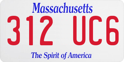 MA license plate 312UC6