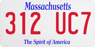MA license plate 312UC7