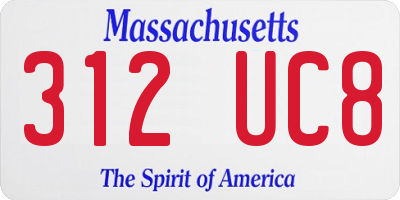 MA license plate 312UC8