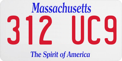 MA license plate 312UC9