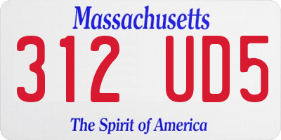 MA license plate 312UD5