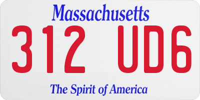 MA license plate 312UD6