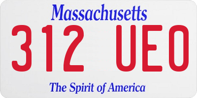 MA license plate 312UE0