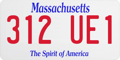 MA license plate 312UE1