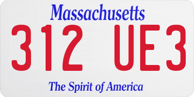 MA license plate 312UE3