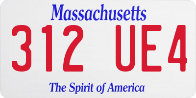 MA license plate 312UE4