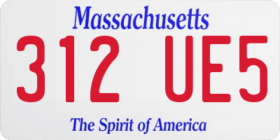 MA license plate 312UE5