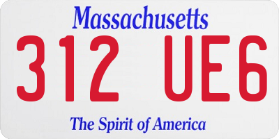 MA license plate 312UE6