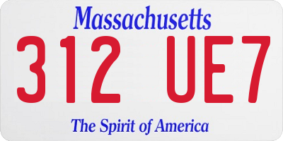 MA license plate 312UE7
