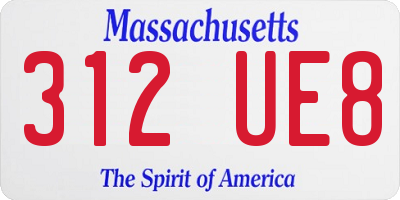 MA license plate 312UE8