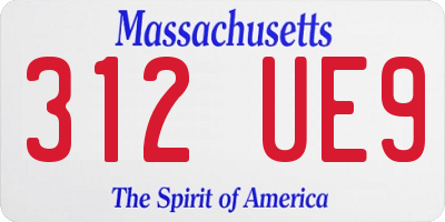 MA license plate 312UE9