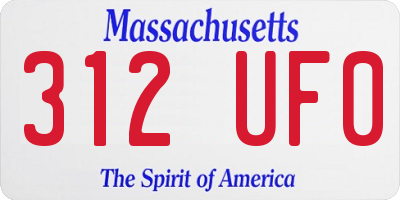 MA license plate 312UF0