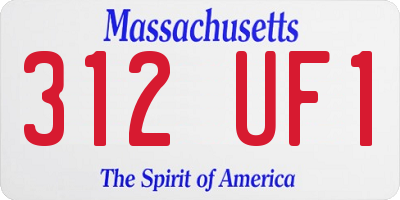 MA license plate 312UF1