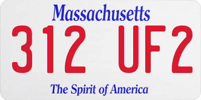 MA license plate 312UF2