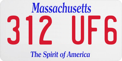 MA license plate 312UF6