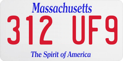 MA license plate 312UF9