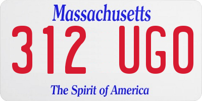 MA license plate 312UG0