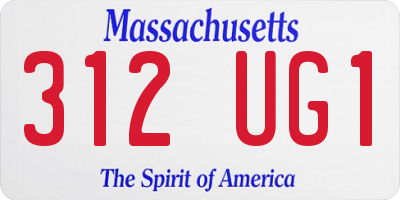 MA license plate 312UG1