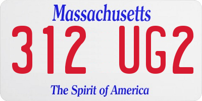 MA license plate 312UG2