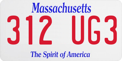 MA license plate 312UG3