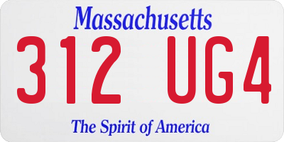 MA license plate 312UG4