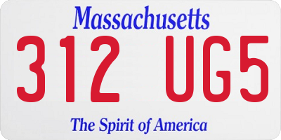 MA license plate 312UG5